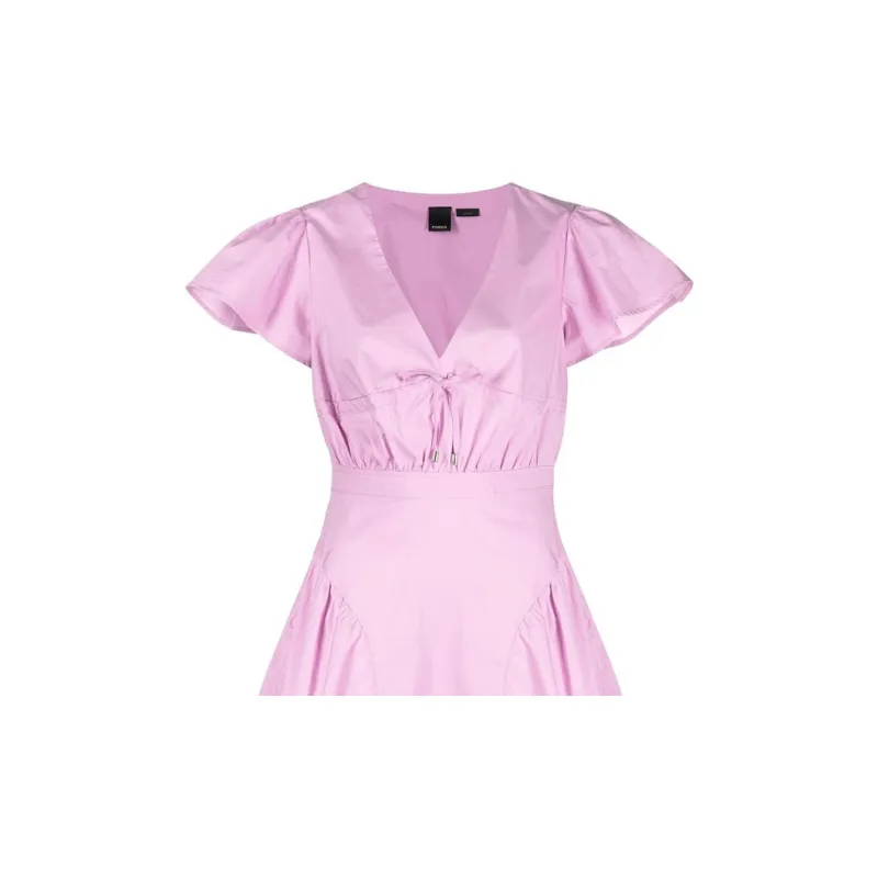 PINKO SS23 Short Sleeved Dress Women's Pink-3