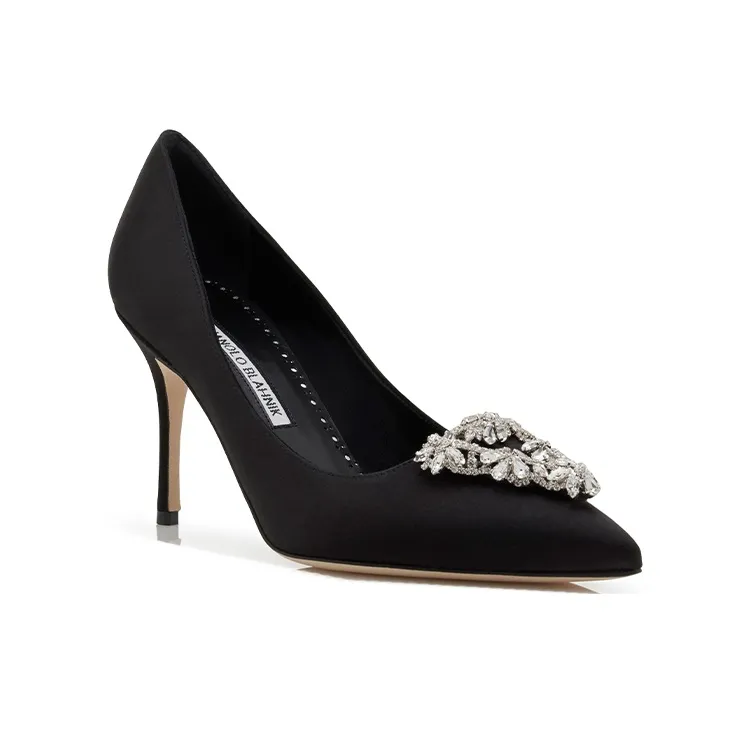 MANOLO BLAHNIK Trina Slim Heel High Heels 9cm Women's Black-2