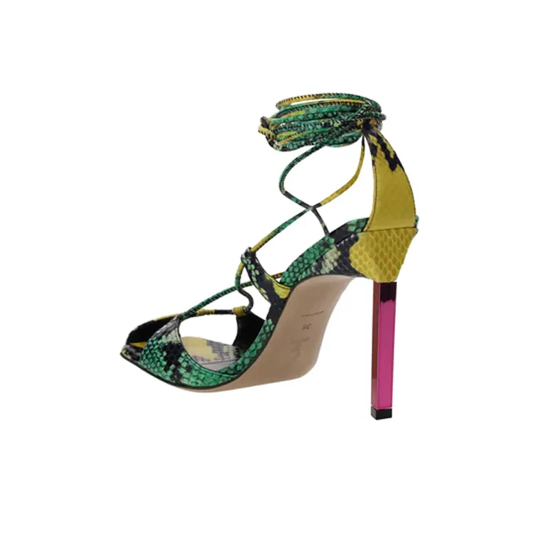 The Attico Adele Slim Heel High Heels Women's Green-3