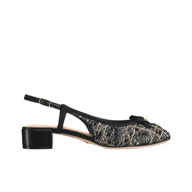 DIOR Chunky Heel High Heels 3cm Women's Black-1