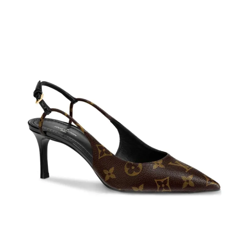 LOUIS VUITTON Chérie Slim Heel High Heels Women's Brown-1