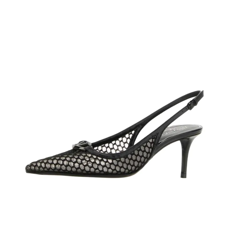 Valentino Logo Plaque Pointed Slingback Pumps-2