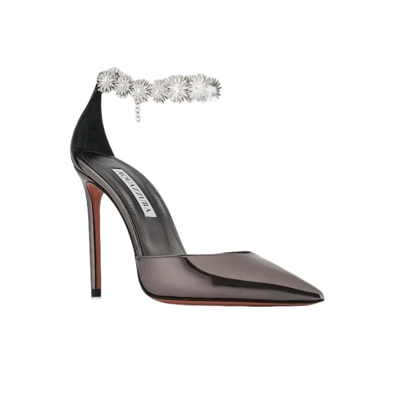 AQUAZZURA Comet 105mm Crystal-embellished Patent Pumps-1