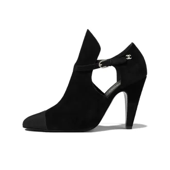 CHANEL Cone Heel High Heels 10.5cm Women's Black
