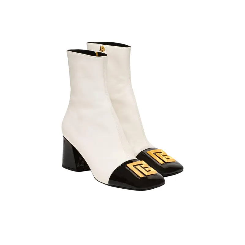 BALMAIN Edna 70mm Two tone Ankle Boots Women's-2
