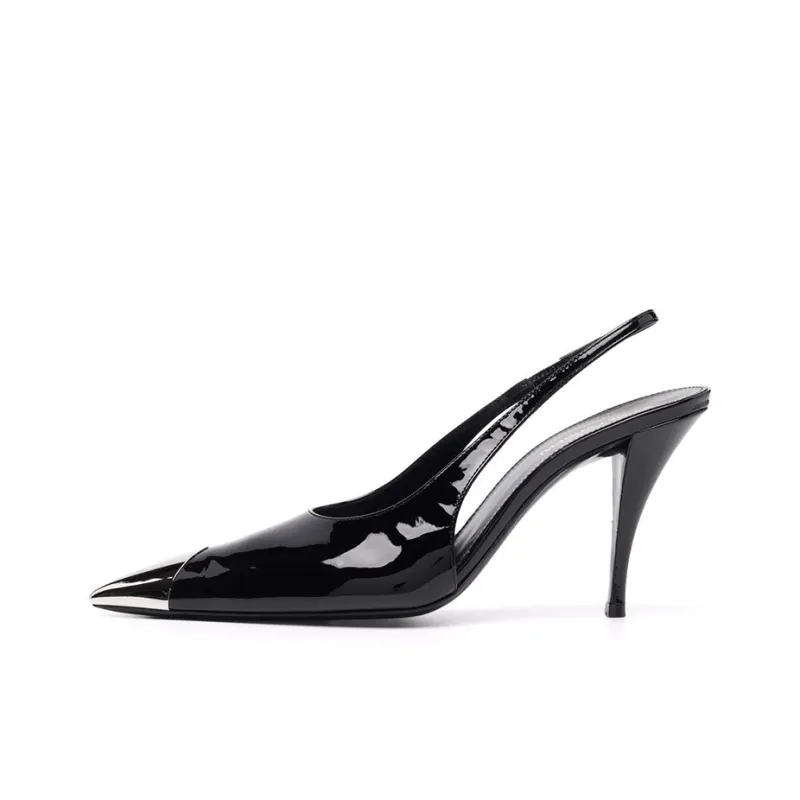 SAINT LAURENT Vesper Slim Heel High Heels Women's Black-0
