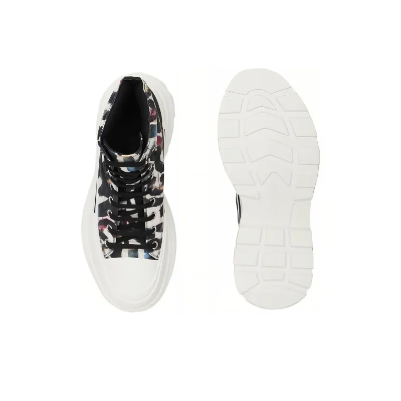 Alexander McQueen Graffiti Print High-Top Sneakers-4
