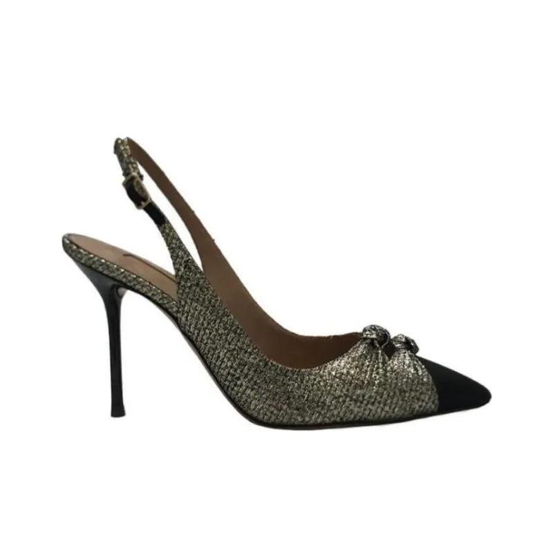 AQUAZZURA Slim Heel High Heels Women's Black Silver-1