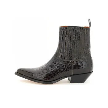 SONORA BOOTS Patent Crocodile embossed Boots Women's
