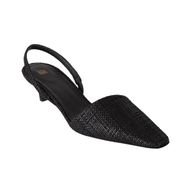 TOTEME The Raffia 35mm Slingback Pumps-2