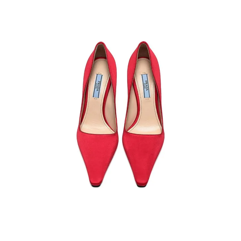 PRADA Satin Pumps 'Fiery Red' Women's-3