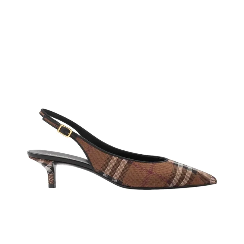 Burberry Check-pattern Slingback Pumps-1