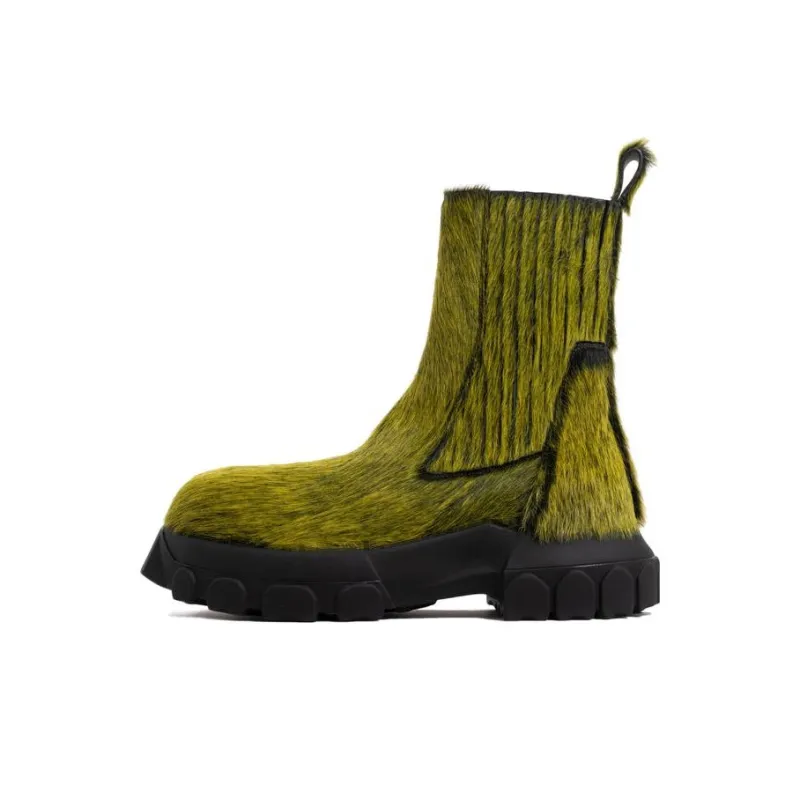 Rick Owens DRKSHDW Short Chelsea Boots Men's Green-0