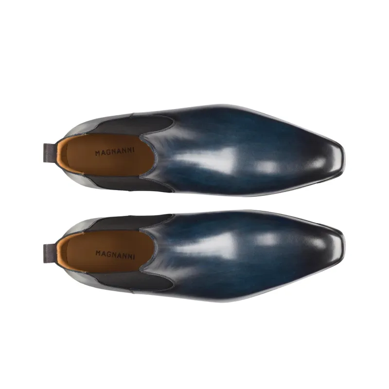 Magnanni Shaw Short Chelsea Boots Men's Marine Blue-3