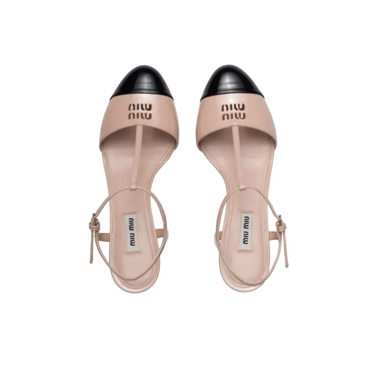 MIU MIU Killer Cone Heel High Heels Women's Black Pink-3
