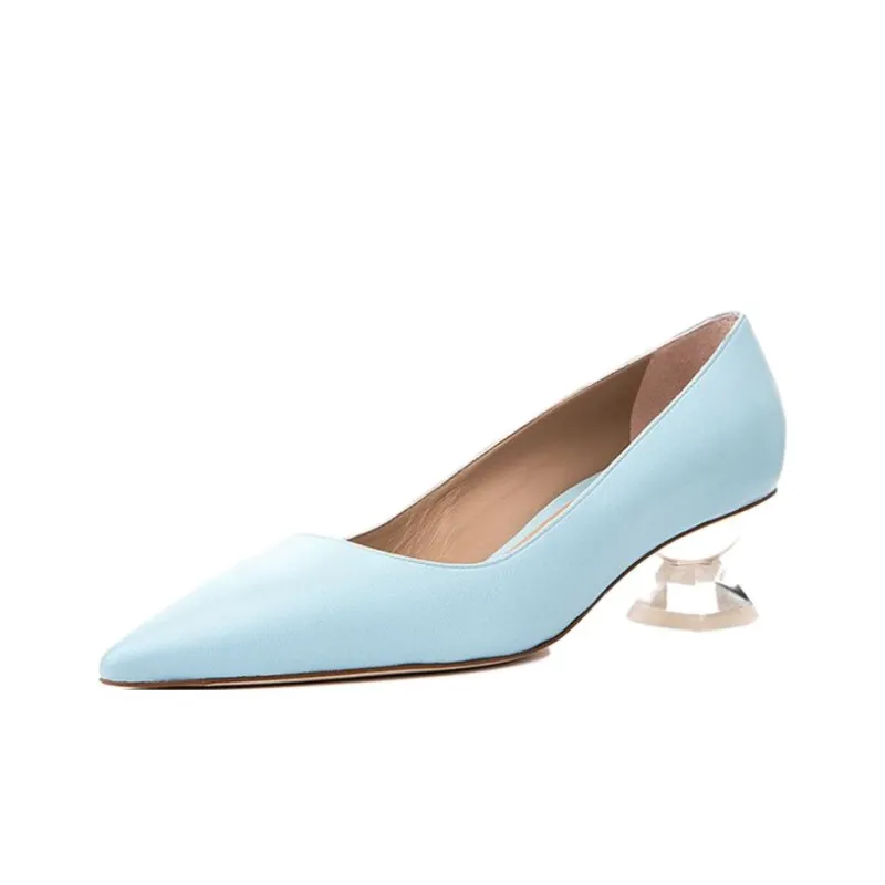 Stuart Weitzman/SW Lucite Sculptural 50 Pump High Heels 5cm Women's Blue-2