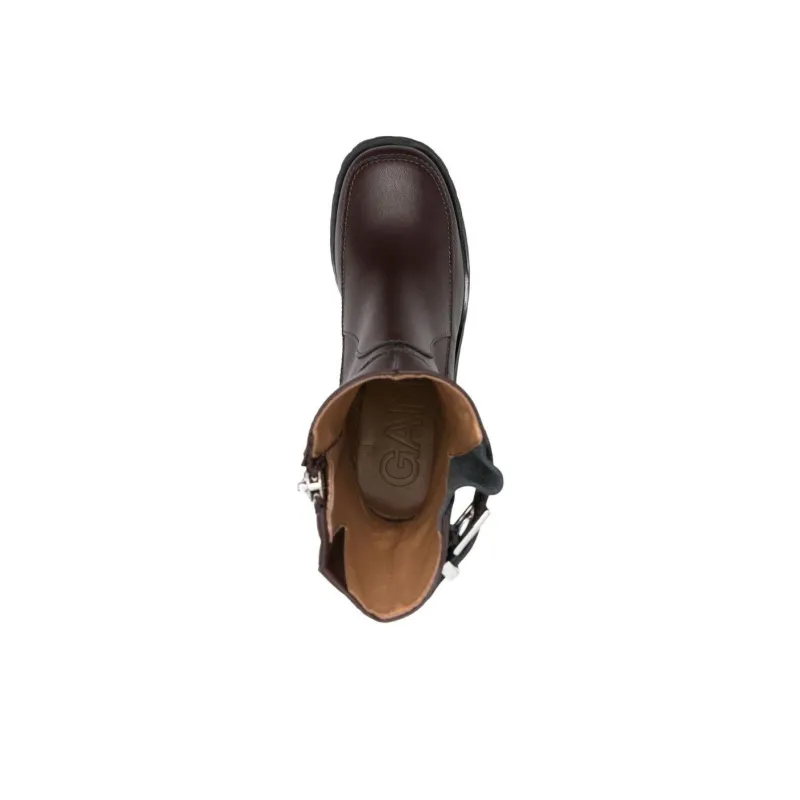 GANNI Ankle Boots 7cm Women's Brown-4