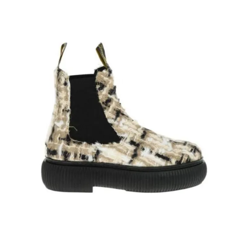 Lanvin Chelsea Boots Women's Beige Black-1