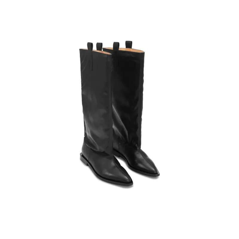 GANNI Western Loose Flat Tubular Boots Women's-2