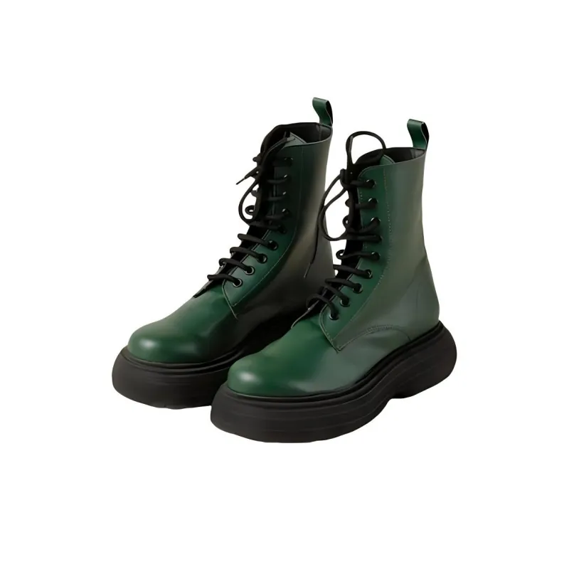 ALOHAS Ankle Boots 5cm Women's Green-2
