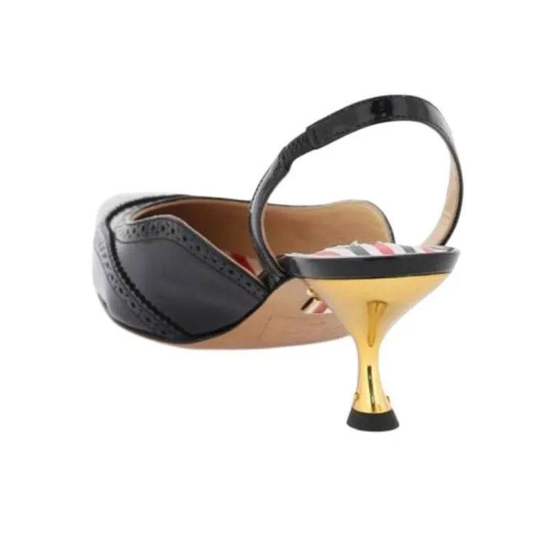 THOM BROWNE Pointed-Toe Slingback Pumps-2