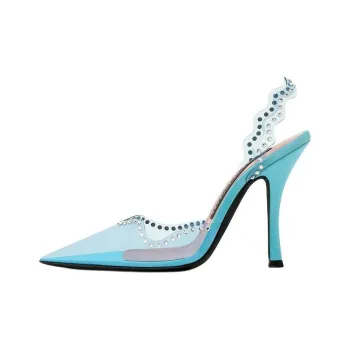 Les Petits Joueurs Jerry Waves Slim Heel High Heels 11cm Women's Blue