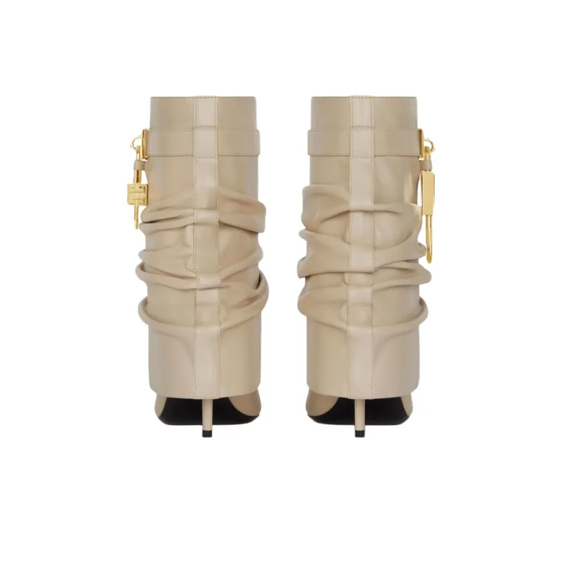 GIVENCHY Shark Lock Ankle Boots 9.4cm Women's Beige-4