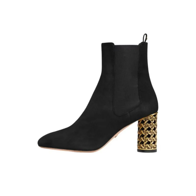 DIOR Icon Short Chelsea Boots 8cm Women's Black-0