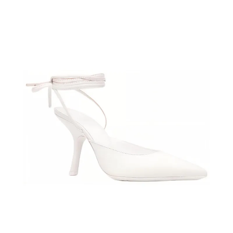 By Far Jen Slim Heel High Heels Women's White-3