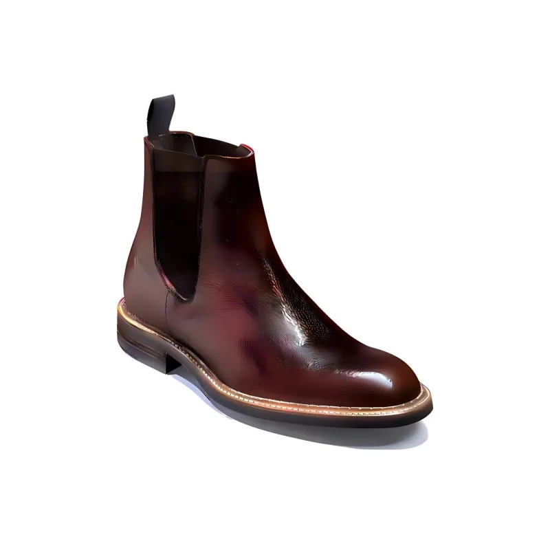 BARKER BOEB Archive Harrowick Short Chelsea Boots Men's Red Brown-3