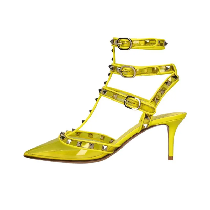 Valentino Slim Heel High Heels Women's Yellow-0