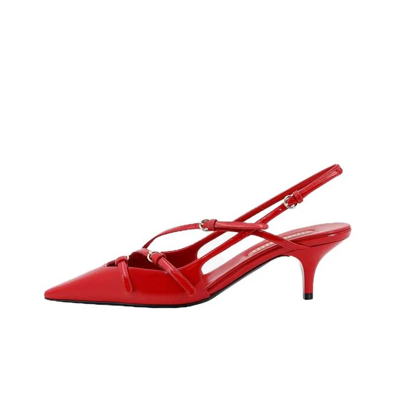 MIU MIU Slim Heel High Heels 5.5cm Women's Red-0