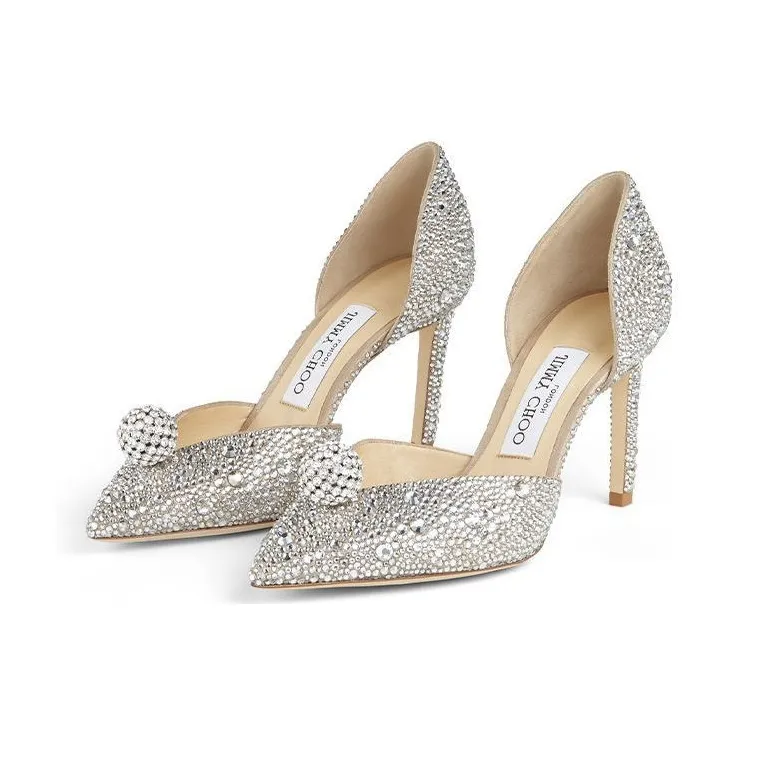 Jimmy Choo Sabine Slim Heel High Heels 8.5cm Women's Nude-2