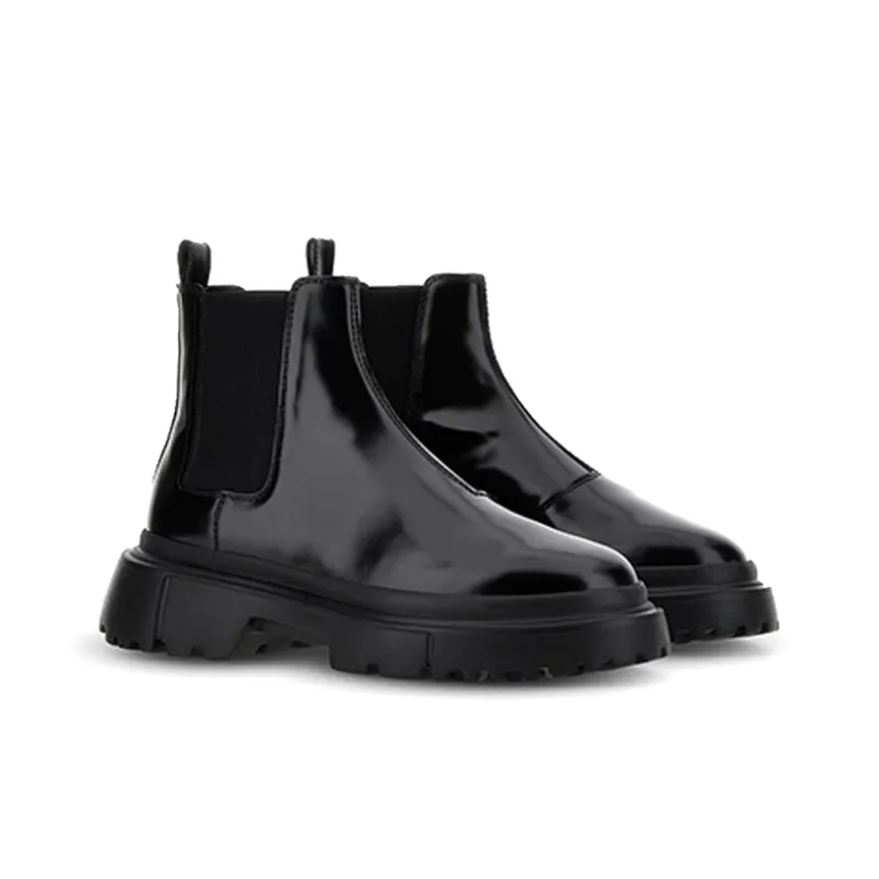 HOGAN Chelsea Round-toe Leather Boots-2