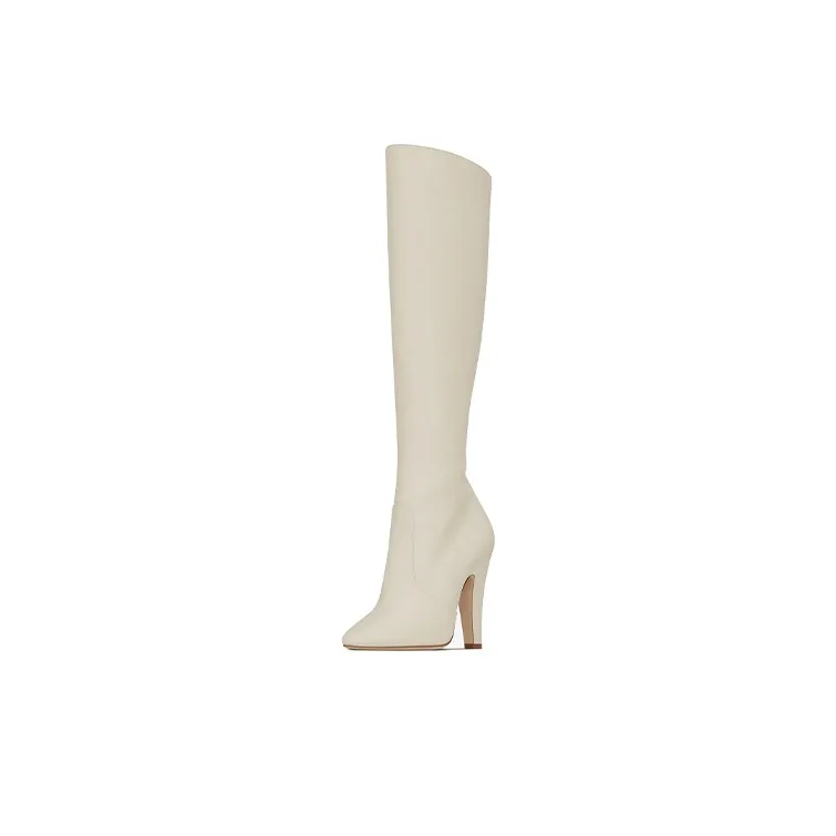 SAINT LAURENT 68 Knee high Boots Women's Beige-2