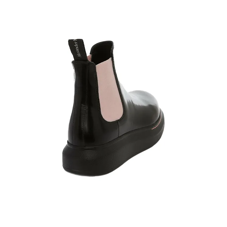 Alexander McQueen Hybrid Chelsea Boot Black Sugar Pink Women's-3