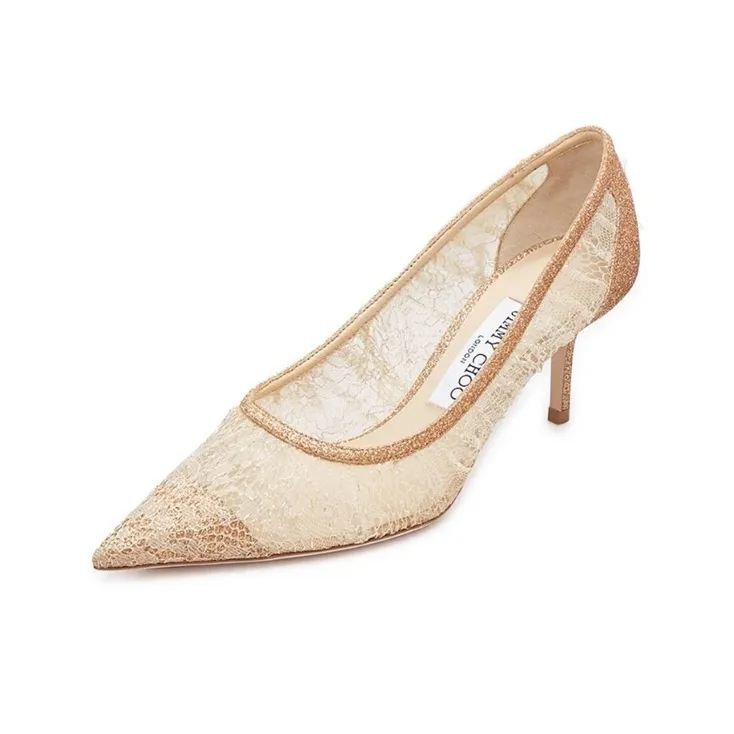 Jimmy Choo LOVE Slim Heel High Heels 6.5cm Women's Gold-2