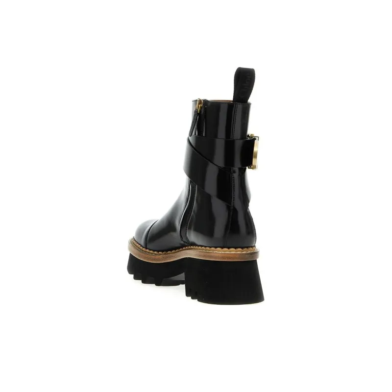 Chloé Owena Leather Ankle Boots-2
