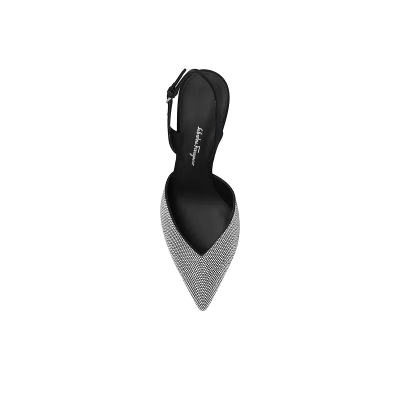 FERRAGAMO Crystal Embellished Slingback Pumps-4