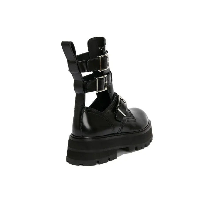 Alexander McQueen Buckled Ankle Boot Black Women's-4