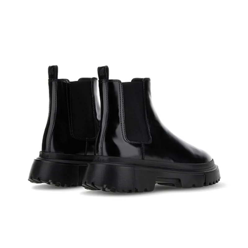 HOGAN Chelsea Round-toe Leather Boots-3