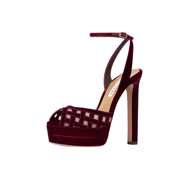 AQUAZZURA Chunky Heel High Heels 13cm Women's Red-2