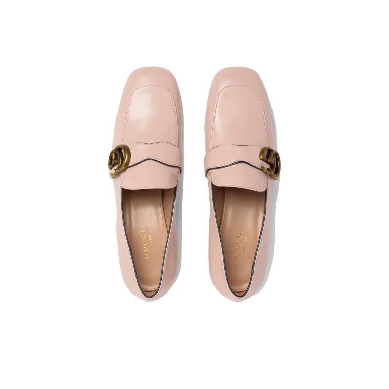 GUCCI Double G Leather Loafers-3
