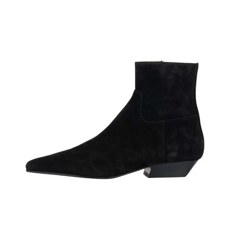 KHAITE Marfa Square-Toe Ankle Boots Women's-0