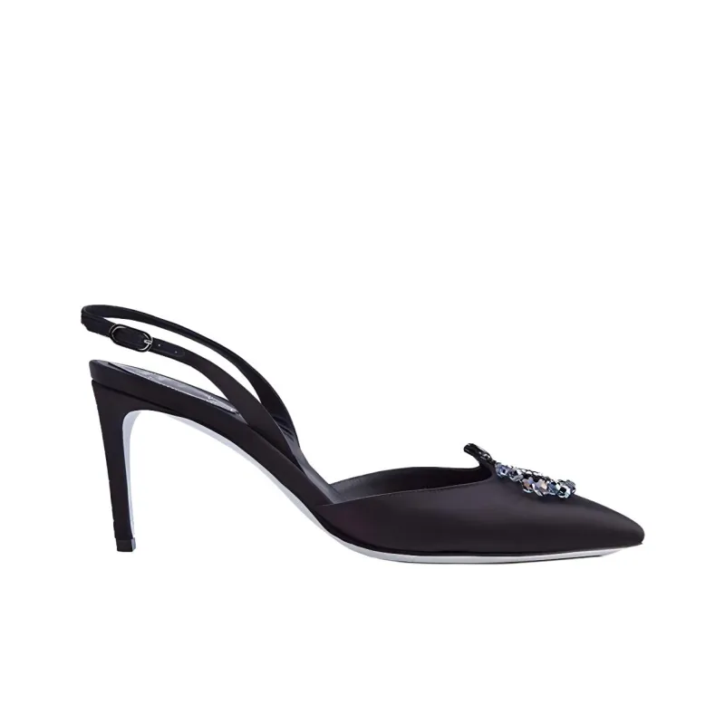 RENE CAOVILLA Chantel Slim Heel High Heels 7.5cm Women's Black-1