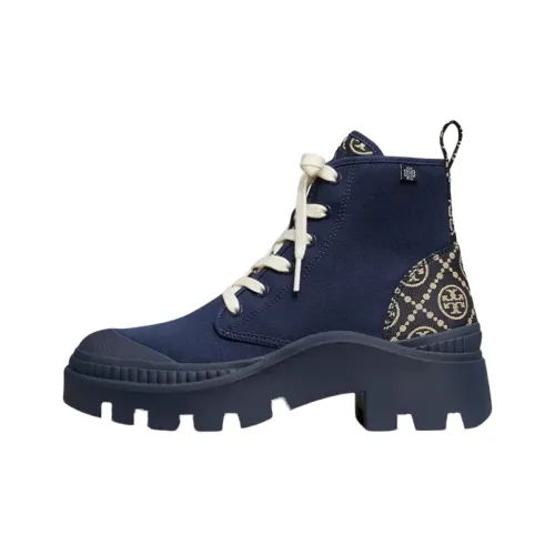 TORY BURCH T Monogram Ankle Boots 5cm Women's Dark Blue