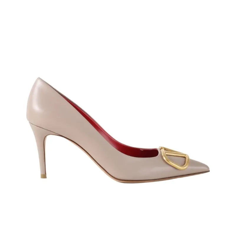 Valentino Vlogo High Heels Women's Gray Pink-1