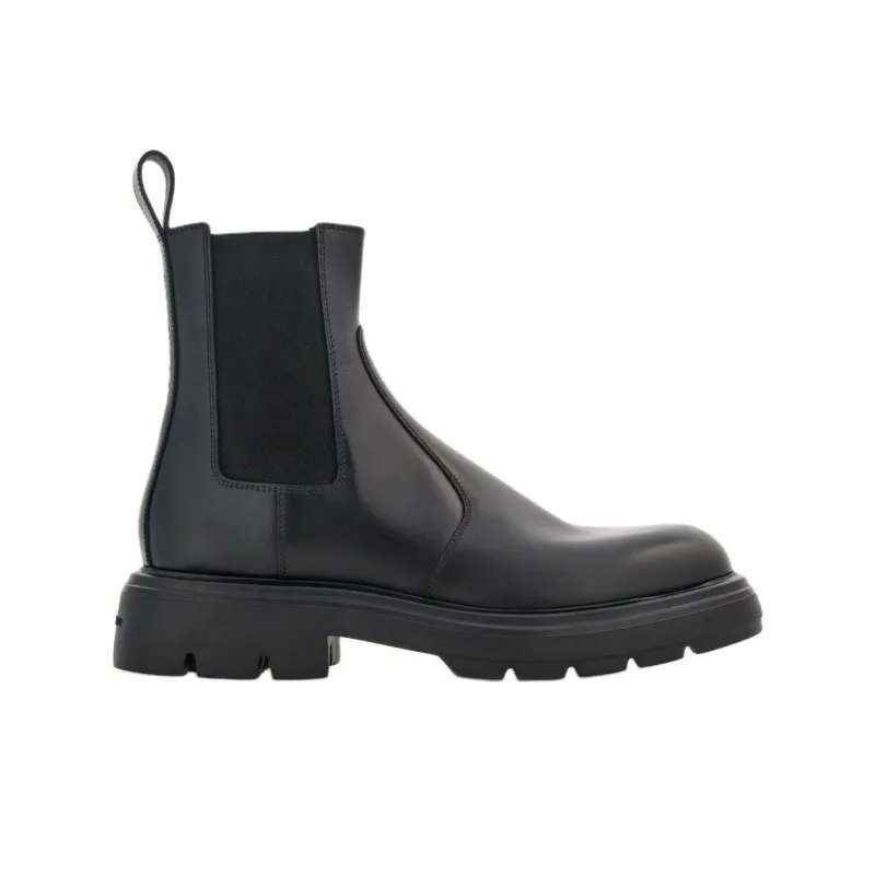 FERRAGAMO Logo-debossed Leather Boots-1