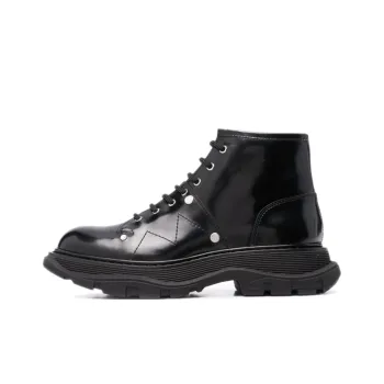 Alexander McQueen Leather Ankle Boot Black Women's