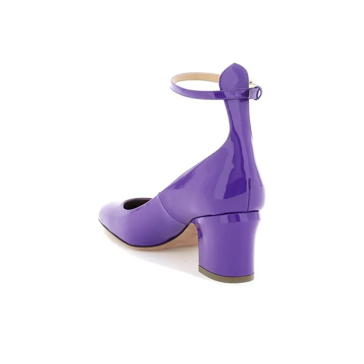 Valentino Tan-Go Chunky Heel High Heels Women's Purple-2